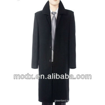 Moda de negocios negro largo Trench Coats para los hombres